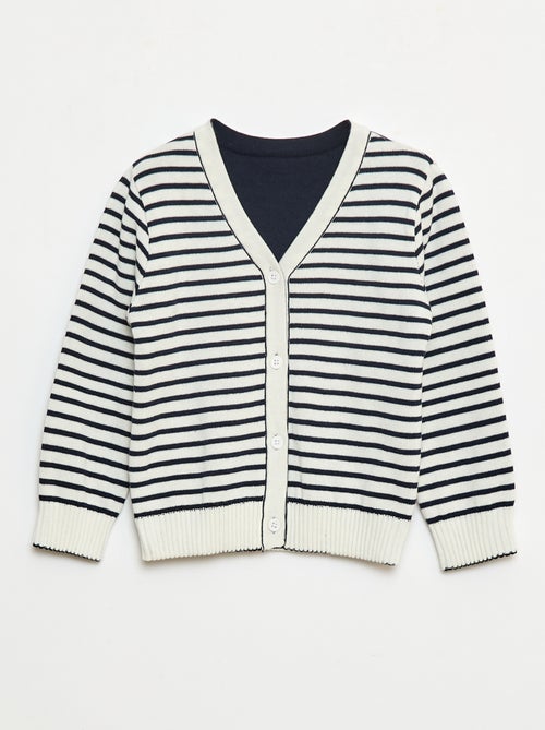 Omkeerbaar gebreid vest in matrozenstijl - Kiabi