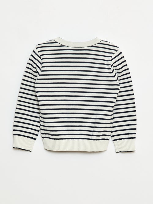 Omkeerbaar gebreid vest in matrozenstijl - Kiabi