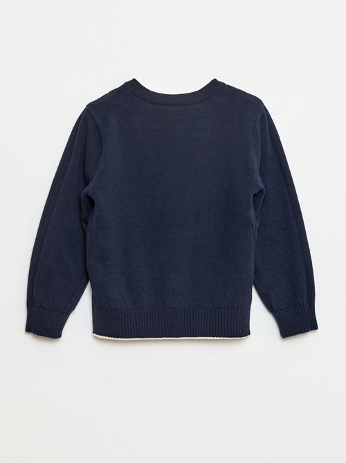 Omkeerbaar gebreid vest in matrozenstijl - Kiabi