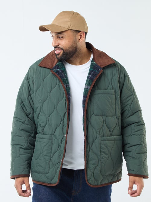 Omkeerbaar warm jasje met velours - Kiabi