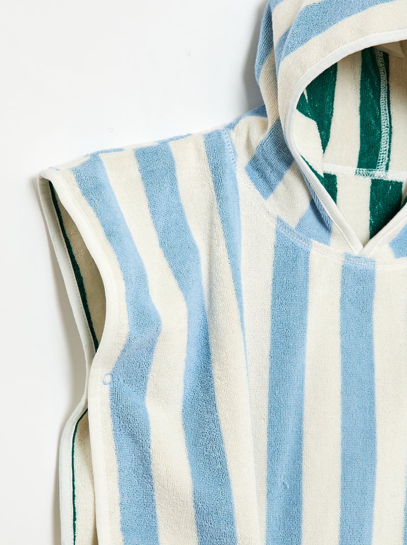 Omkeerbare badponcho van badstof Blauw - Kiabi