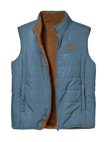 Omkeerbare bodywarmer van twee materialen - ATLAS FOR MEN