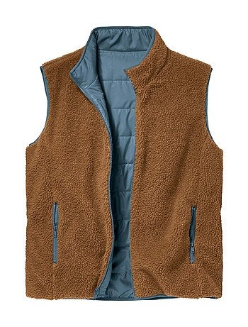 Omkeerbare bodywarmer van twee materialen - ATLAS FOR MEN
