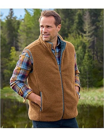 Omkeerbare bodywarmer van twee materialen - ATLAS FOR MEN