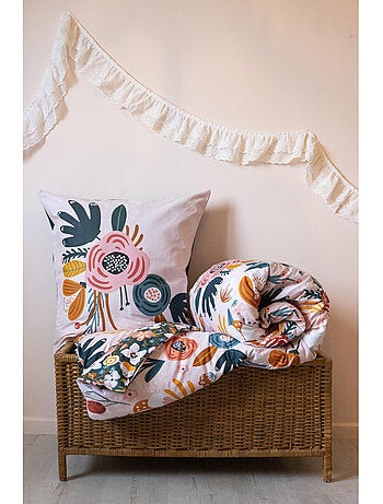 Omkeerbare dekbedovertrekset - 100% katoen 57 draden + 2 kussenslopen - landelijk