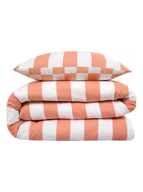 Omkeerbare dekbedovertrekset tweepersoons katoen rood – Future Home - Kiabi Omkeerbare dekbedovertrekset tweepersoons katoen rood – Future Home - Kiabi