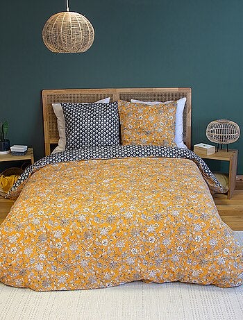 Omkeerbare dekbedset met print - Voor 2-persoonsbed