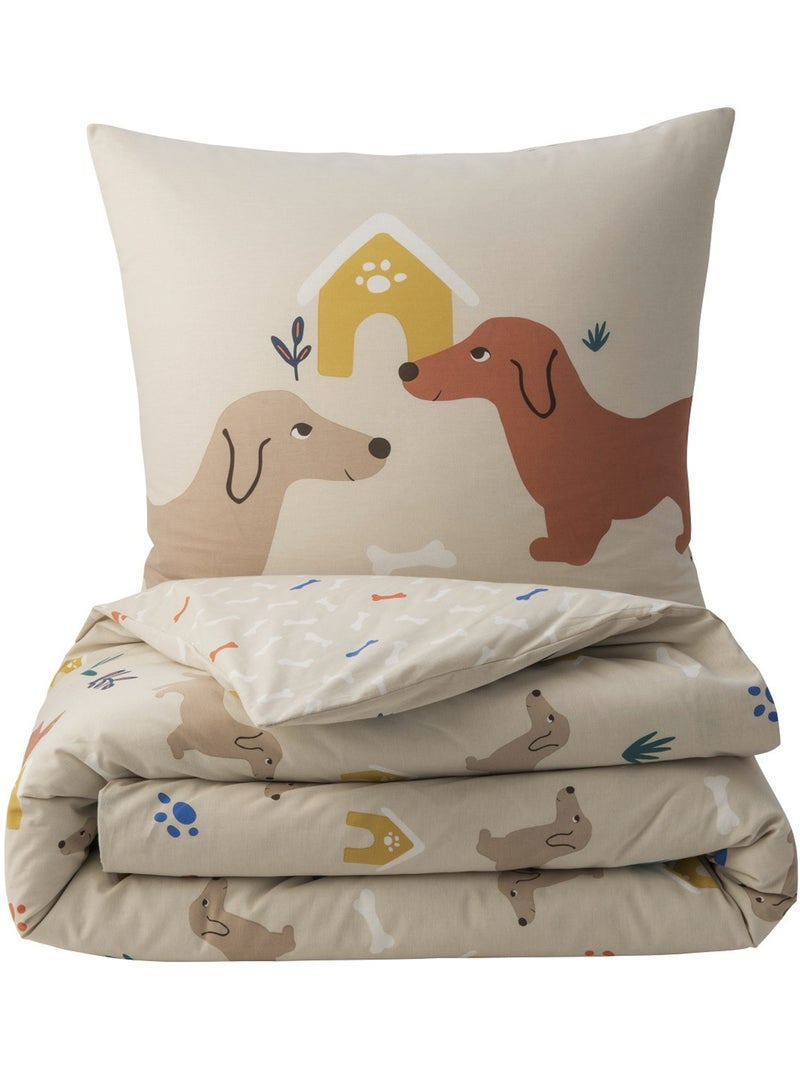 Omkeerbare honden kinderbeddenset Wit - Kiabi