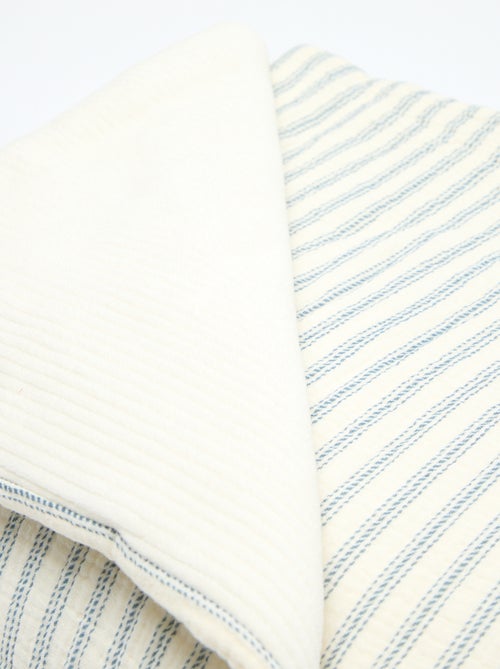 Omkeerbare katoenen mousseline deken met ribfluweel - Kiabi Home - Kiabi