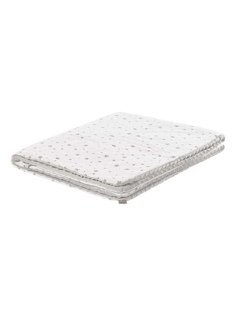 Omkeerbare minky-dekentje voor baby en kind | sevira kids Grijs - Kiabi