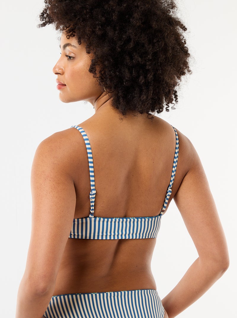 Omkeerbare triangelbikinitop met print Blauw - Kiabi