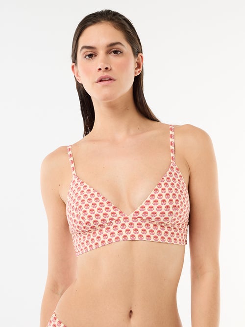 Omkeerbare triangelbikinitop met print - Kiabi