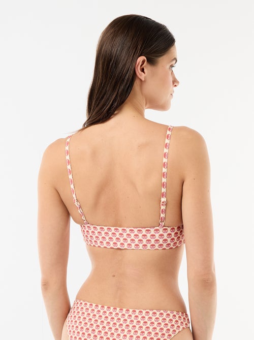 Omkeerbare triangelbikinitop met print - Kiabi