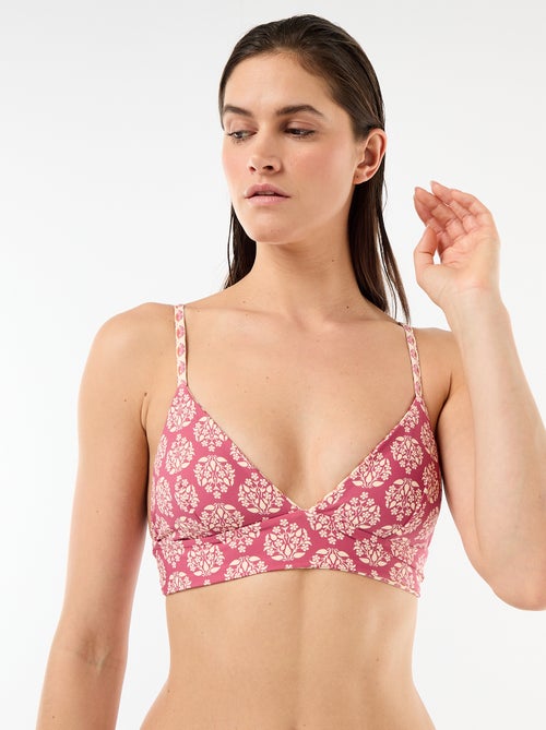 Omkeerbare triangelbikinitop met print - Kiabi