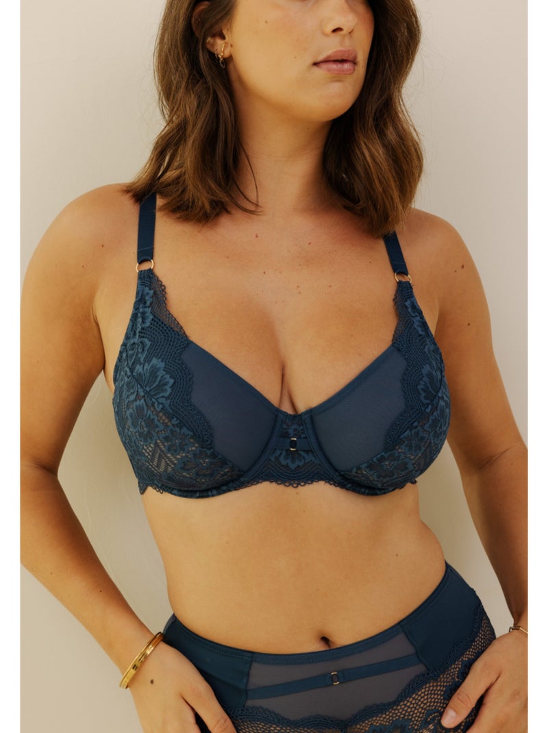 Omsluitende bh capucine Blauw - Kiabi