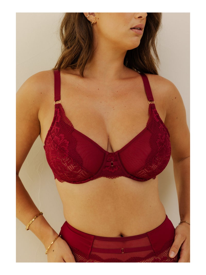 Omsluitende bh capucine Rood - Kiabi