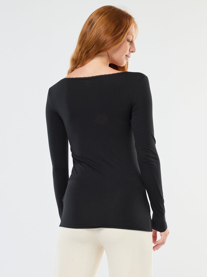 Onder-T-shirt met lange mouwen Zwart - Kiabi