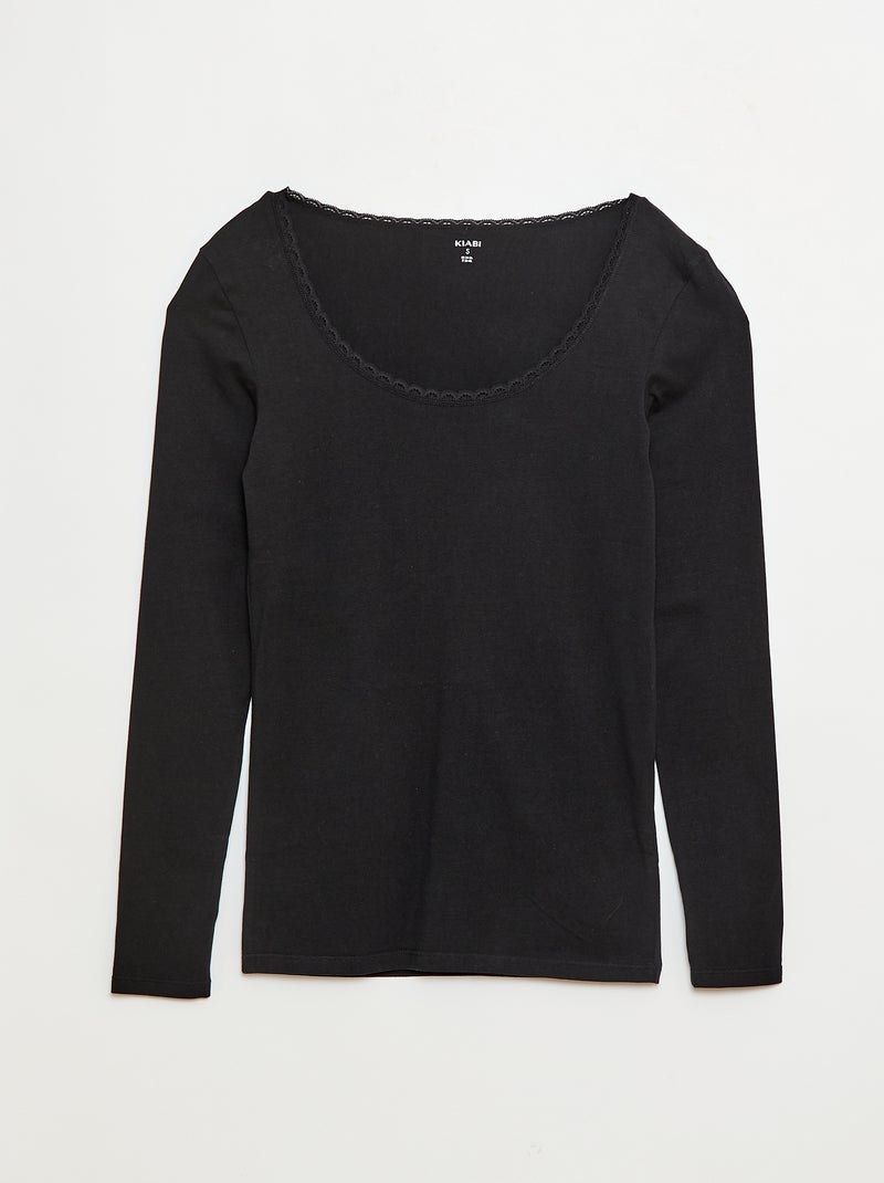 Onder-T-shirt met lange mouwen Zwart - Kiabi