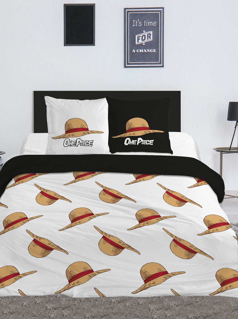 "One Piece" dekbedovertrekset - 2-persoons Zwart - Kiabi