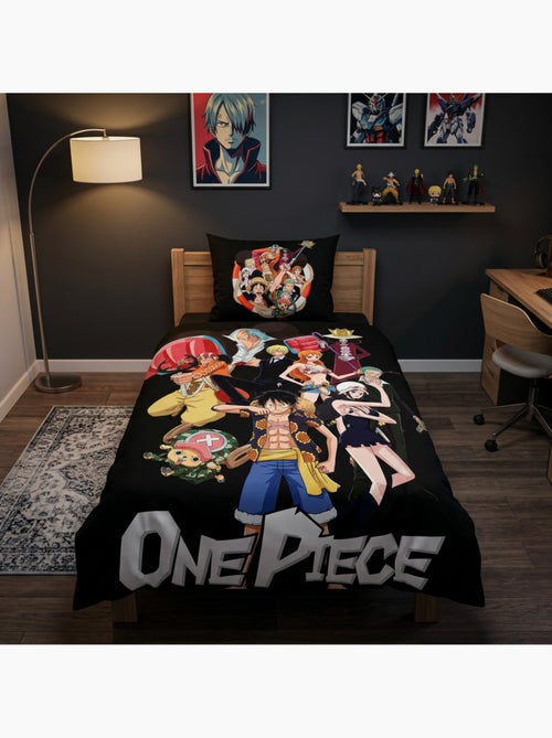 One piece housse de couette 140x200 cm + taie 63x63 gris anthracite - Kiabi One piece housse de couette 140x200 cm + taie 63x63 gris anthracite - Kiabi