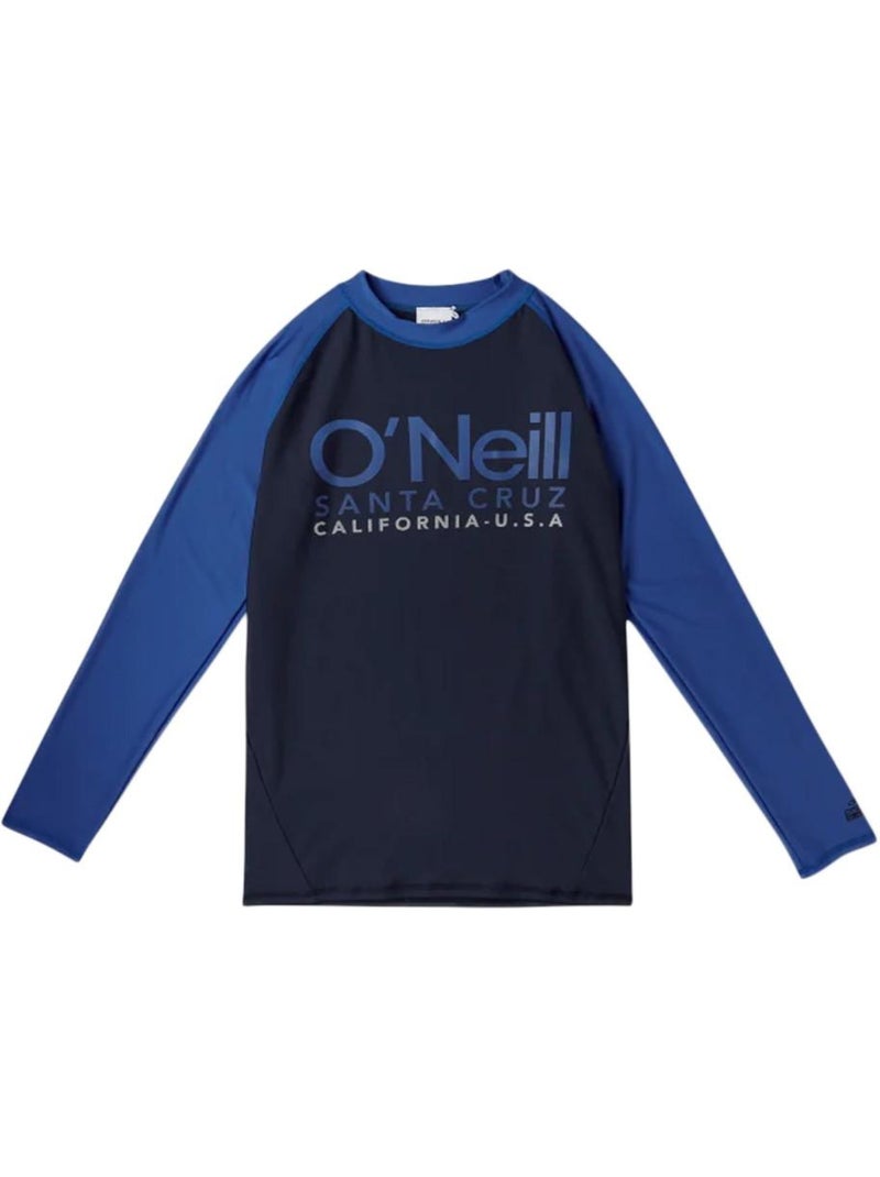 O'neill cali lycra uv-shirt lange mouwen jongens zwart/fluorblauw Marineblauw - Kiabi