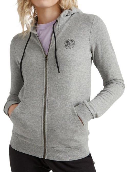O'Neill Circle Surfer Lichtgrijze Hoodie met Rits voor Dames - Kiabi O'Neill Circle Surfer Lichtgrijze Hoodie met Rits voor Dames - Kiabi