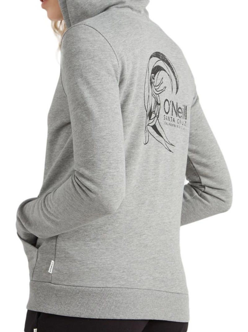 O'Neill Circle Surfer Lichtgrijze Hoodie met Rits voor Dames Zilvergrijs - Kiabi