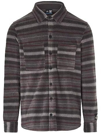 O'neill superfleece heren overhemd grijs/bordeaux