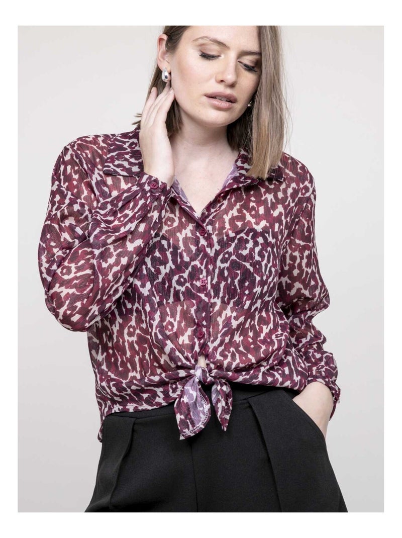 Onesine blouse met luipaardprint Bordeaux - Kiabi
