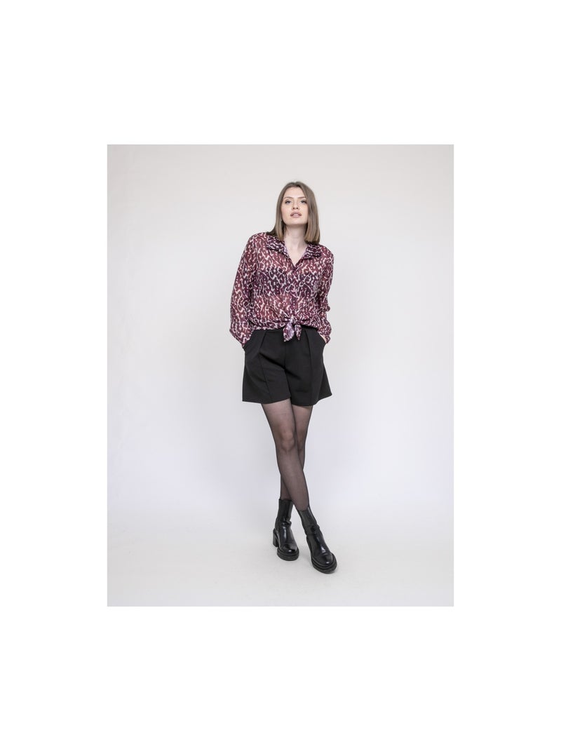 Onesine blouse met luipaardprint Bordeaux - Kiabi