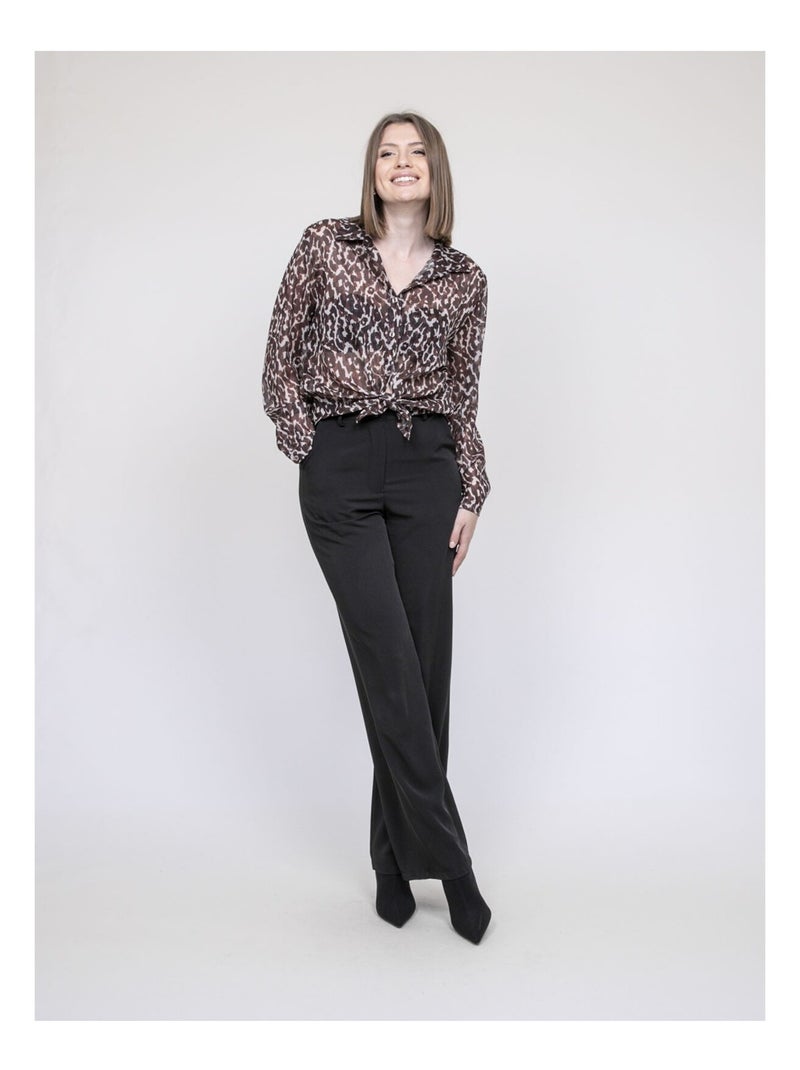 Onesine blouse met luipaardprint Bruin - Kiabi