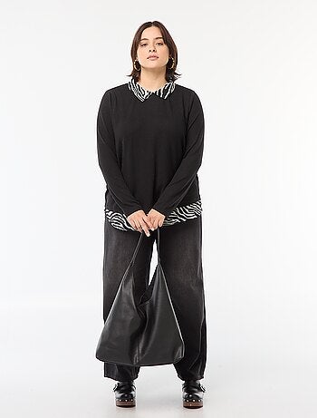 Only Carmakoma | Trui met 2-in-1 effect met blouse-effect