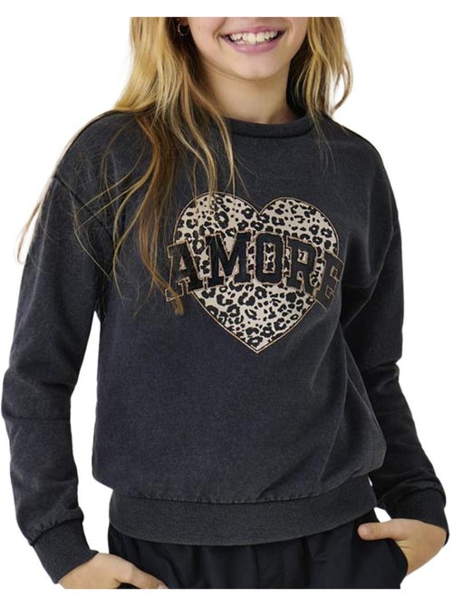 ONLY Gruna Meisjes Sweatshirt Grijs - Kiabi ONLY Gruna Meisjes Sweatshirt Grijs - Kiabi