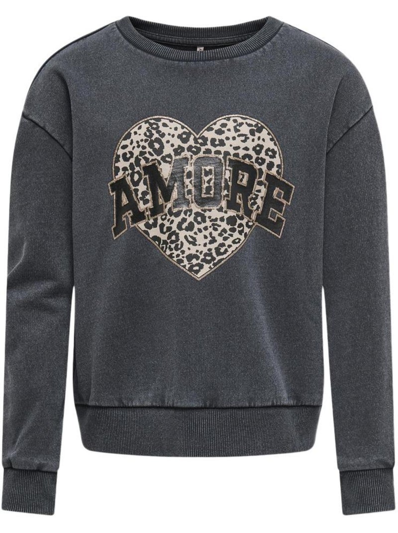 ONLY Gruna Meisjes Sweatshirt Grijs Zilvergrijs - Kiabi