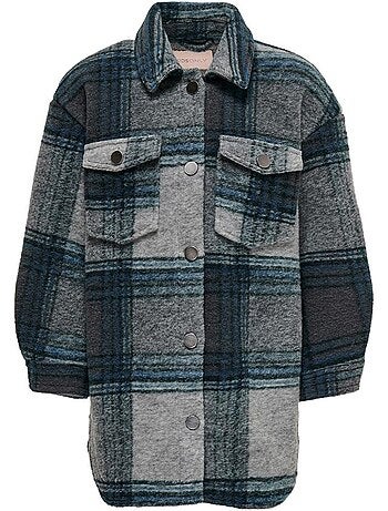 Only kids andrea geruit vest blauw meisjes