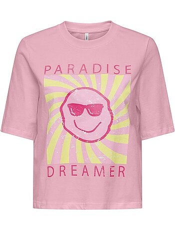Only kids carty-sun t-shirt voor meisjes met rozenprint