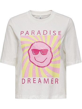 Only kids carty-sun t-shirt voor meisjes met rozenprint