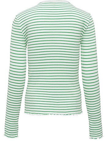 Only kids koggila t-shirt met lange mouwen voor meisjes - wit/groen