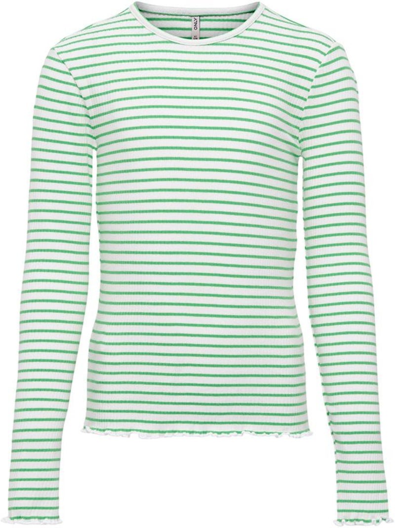 ONLY Kids Koggila T-shirt met lange mouwen voor meisjes - Wit/Groen Groen - Kiabi