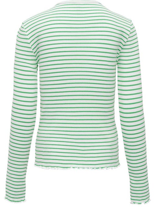 ONLY Kids Koggila T-shirt met lange mouwen voor meisjes - Wit/Groen - Kiabi ONLY Kids Koggila T-shirt met lange mouwen voor meisjes - Wit/Groen - Kiabi