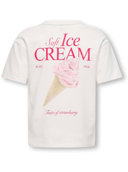 ONLY Kids Koghelen T-shirt voor meisjes wit/roze - Kiabi ONLY Kids Koghelen T-shirt voor meisjes wit/roze - Kiabi