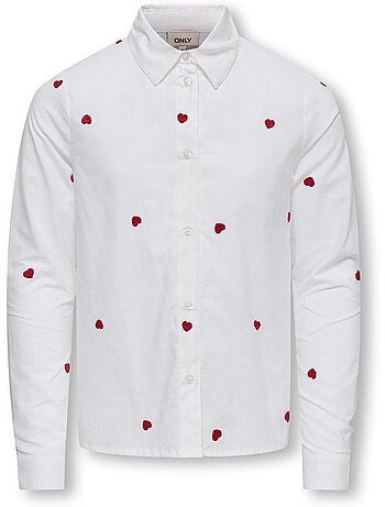 Only kids koglina meisjes blouse wit/rood