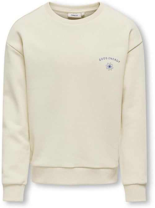 ONLY Kids Koglovely Beige Meisjes Sweatshirt - Kiabi ONLY Kids Koglovely Beige Meisjes Sweatshirt - Kiabi