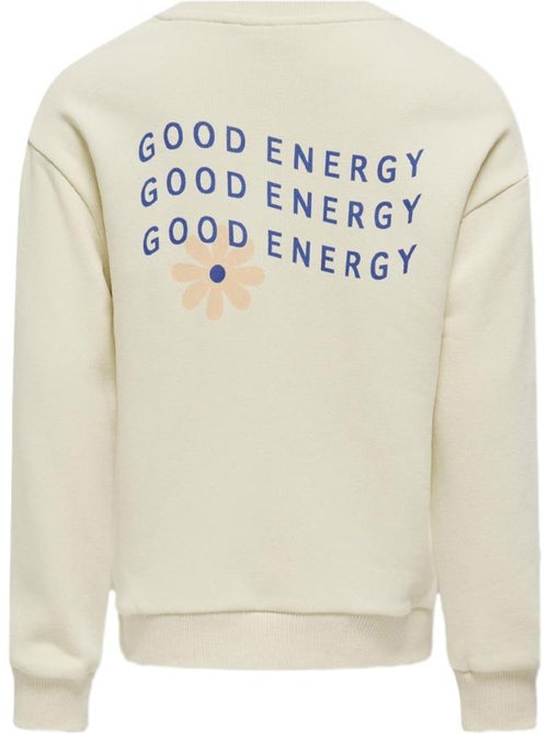 ONLY Kids Koglovely Beige Meisjes Sweatshirt - Kiabi ONLY Kids Koglovely Beige Meisjes Sweatshirt - Kiabi