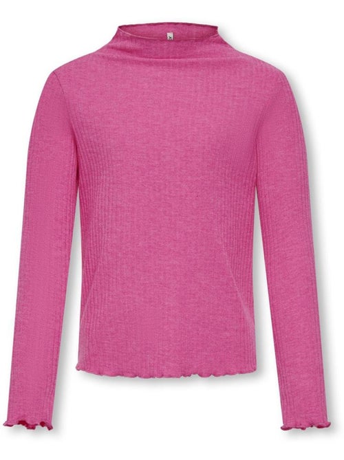 ONLY Kids Kognella Roze T-shirt met Lange Mouwen voor Meisjes - Kiabi ONLY Kids Kognella Roze T-shirt met Lange Mouwen voor Meisjes - Kiabi