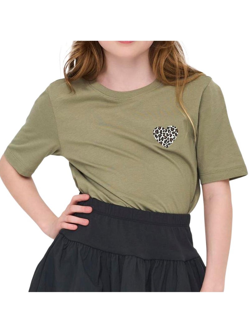ONLY Kids Kogrex Khaki T-shirt voor Meisjes Licht kakigroen - Kiabi