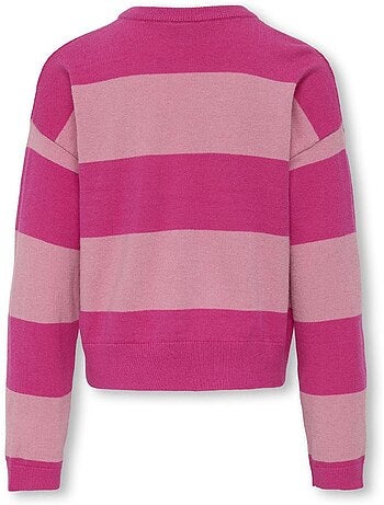 Only kids kogtala gestreepte roze trui voor meisjes