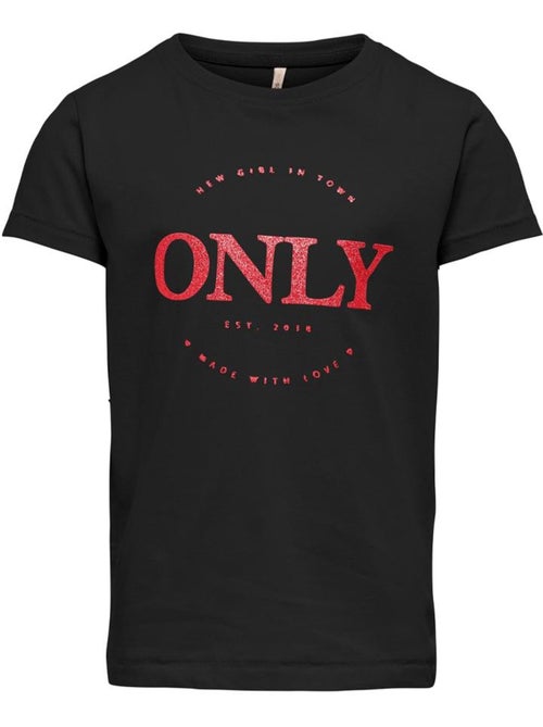 ONLY Kids Kogwendy T-shirt Zwart Meisjes - Kiabi ONLY Kids Kogwendy T-shirt Zwart Meisjes - Kiabi