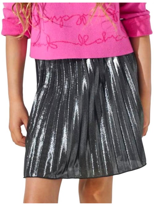 ONLY Kids Lyon Grijze Geplooide Metallic Rok voor Meisjes - Kiabi