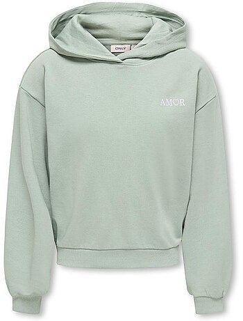 Only kids meisjes hoodie amor life groen